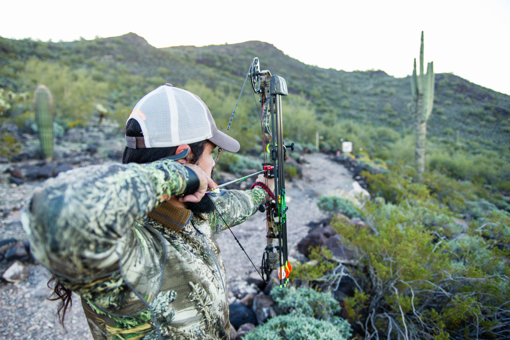 Josh from Dialed in Hunter shooting his bow with the Black Gold Ascent Verdict 5 pin sight