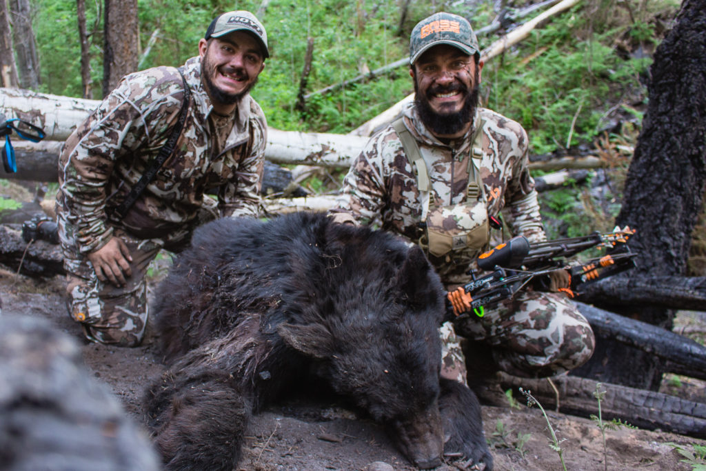 Josh of Dialed in Hunter and his brother Jake with Josh's archery spring bear from Arizona