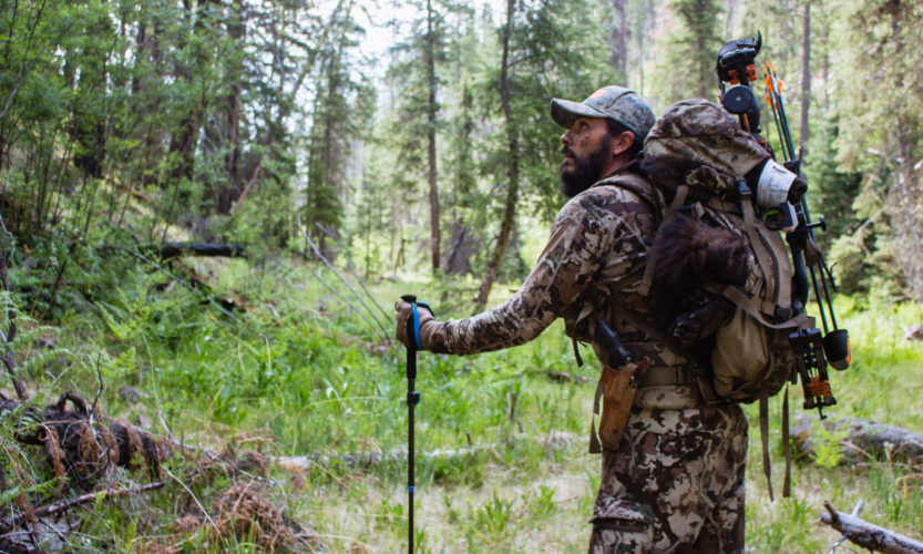 Josh of Dialed in Hunter packing out his archery spring bear in Arizona