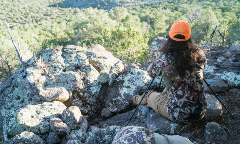 Josh from Dialed in Hunter glassing for deer in Arizona