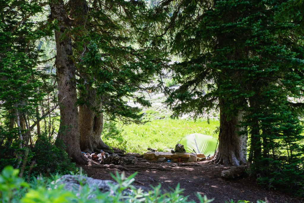 Josh's brother Jake recovering from a hard hike in to Utah's backcountry