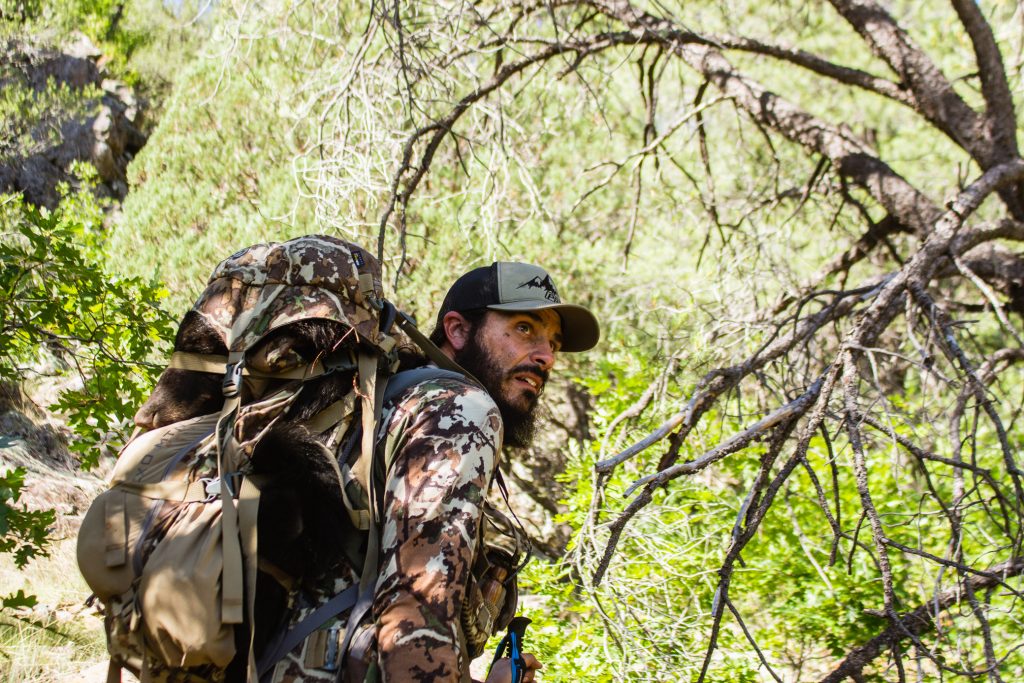 Josh Kirchner of Dialed in Hunter packing out his 2019 AZ black bear with the Exo Mountain Gear 4800 Pack
