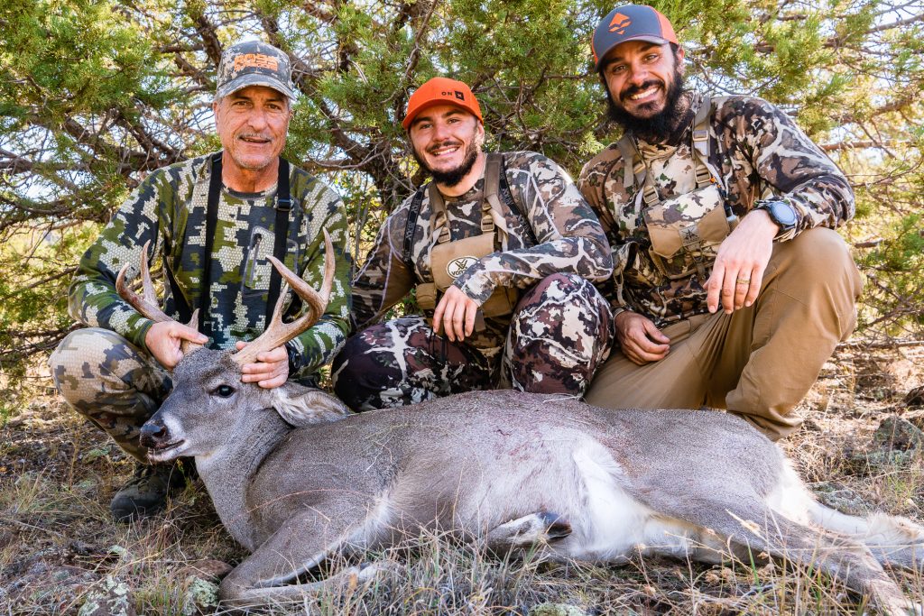Josh from Dialed in Hunter with his brother and Coues Buck their Dad harvested in Arizona