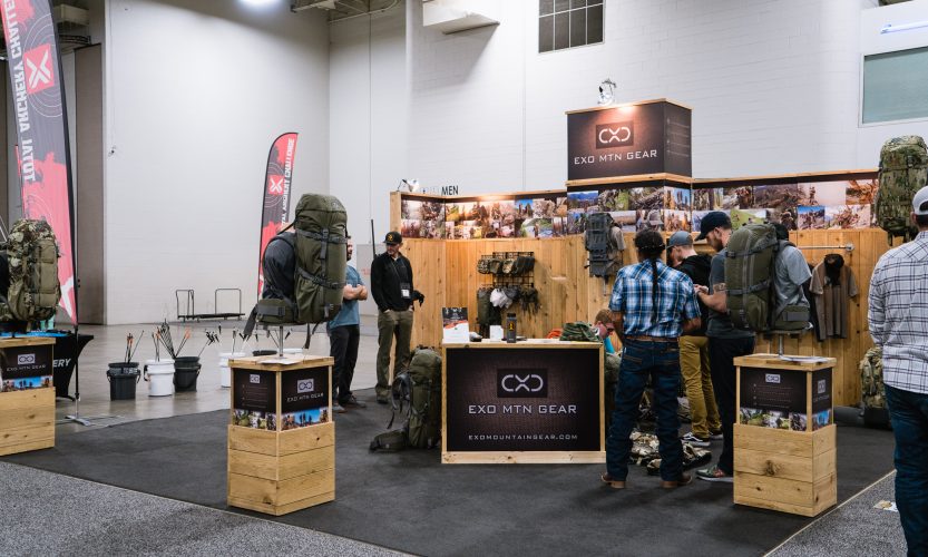 Exo Mountain Gear booth from the Western Hunting and Conservation Expo in Salt Lake City, Utah