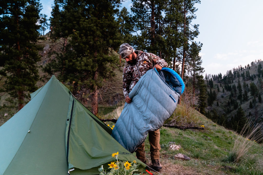 Josh Kirchner from Dialed in Hunter with the Lark UL 10 Sleeping bag from Feathered Friends