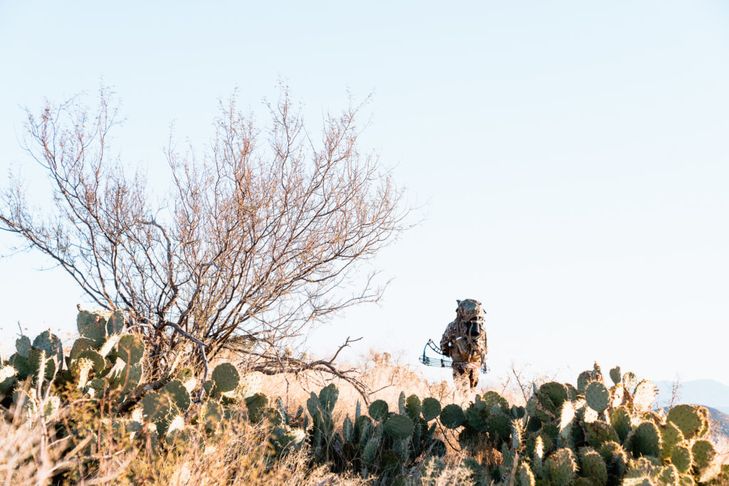 Gabe Medrano stalking in on a coues deer during an archery hunt in Arizona