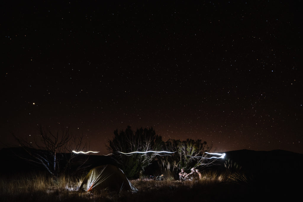 Josh Kirchner from Dialed in Hunter on a backpack coues deer hunt in Arizona with friends