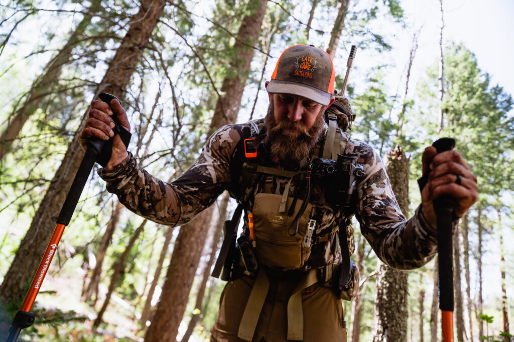 Eric Voris from Late to the Game Outdoors trying to keep the right mindset while packing out a bear in Arizona