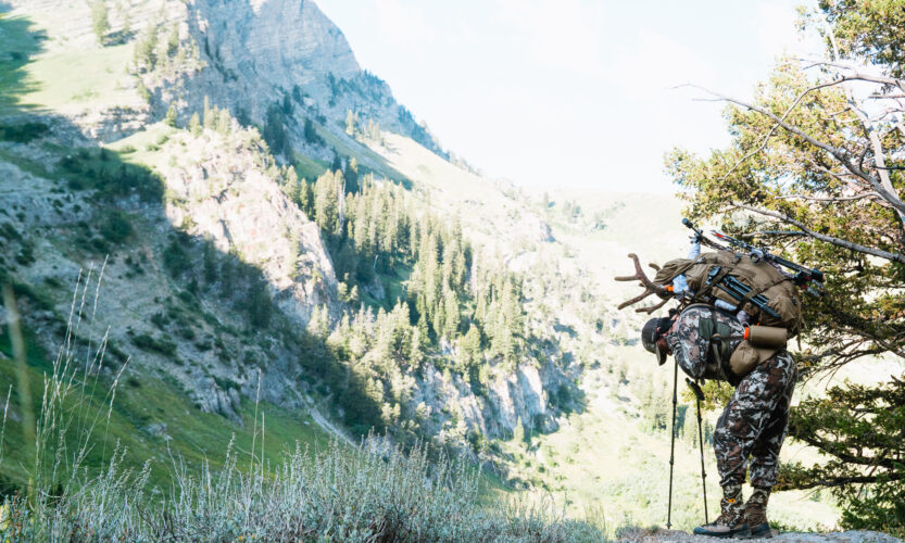Josh Kirchner from Dialed in Hunter packing out a mule deer on his solo backcountry bowhunting trip to Utah