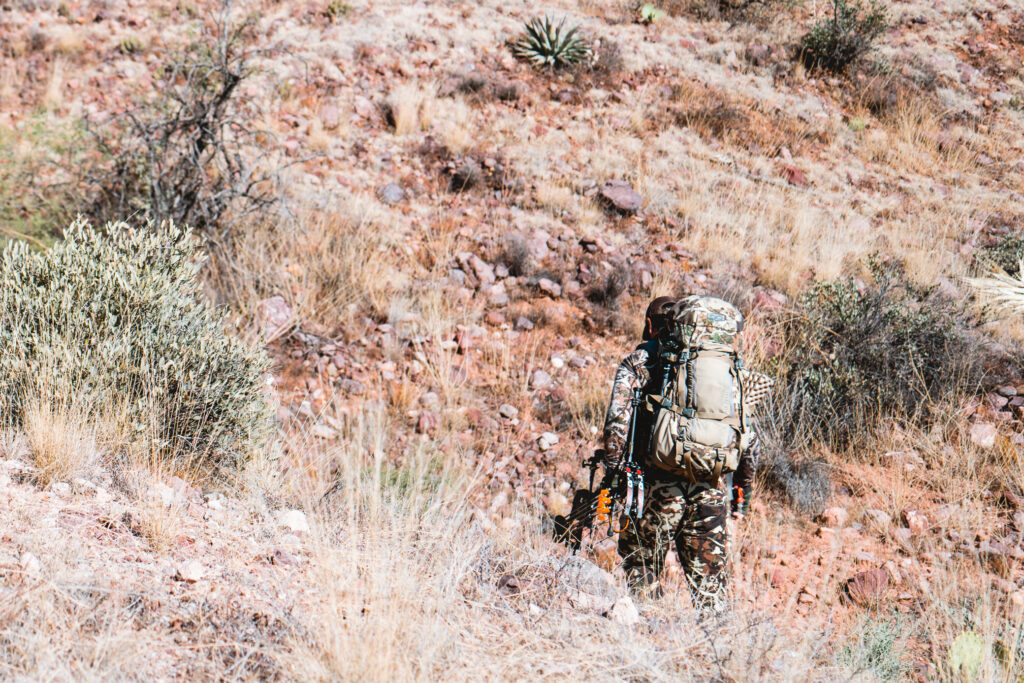 Josh Kirchner going on a bowhunting stalk in Arizona