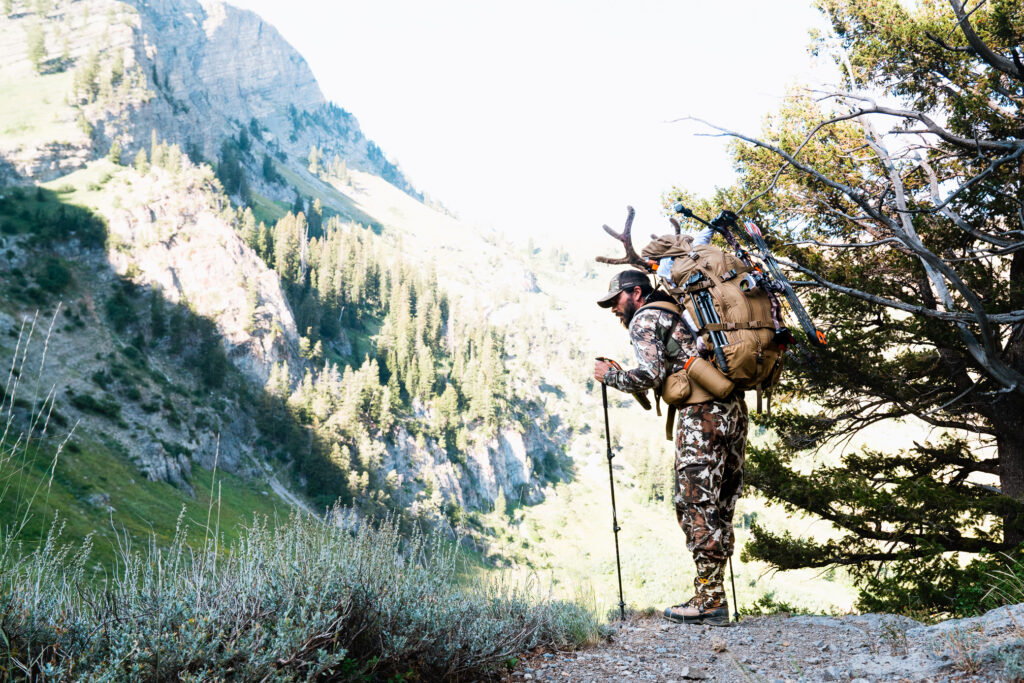 Josh Kirchner packing out a mule deer with the Exo k4 backpack prototype