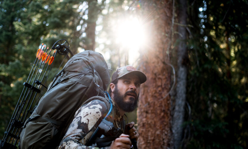 Josh Kirchner from Dialed in Hunter packing in the backcountry on an early season mule deer hunt
