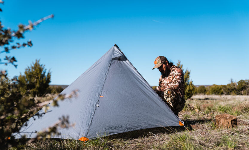 Josh Kirchner from Dialed in Hunter using the Argali Owyhee 1p tent
