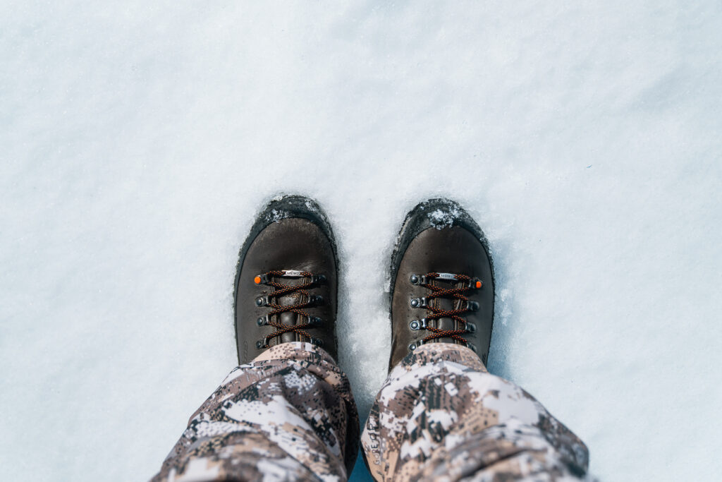 Crispi Wild Rock Plus GTX Hunting Boot in the snow on a whitetail deer hunt in Colorado