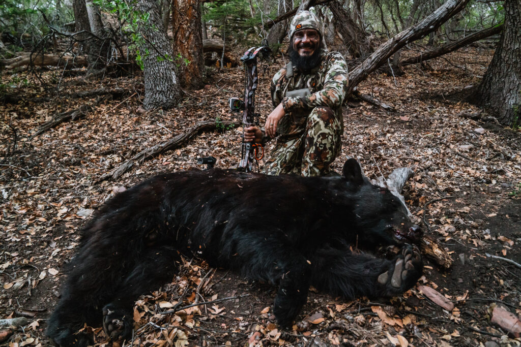 Josh Kirchner from Dialed in Hunter with an Archery Spring Bear he took in Arizona