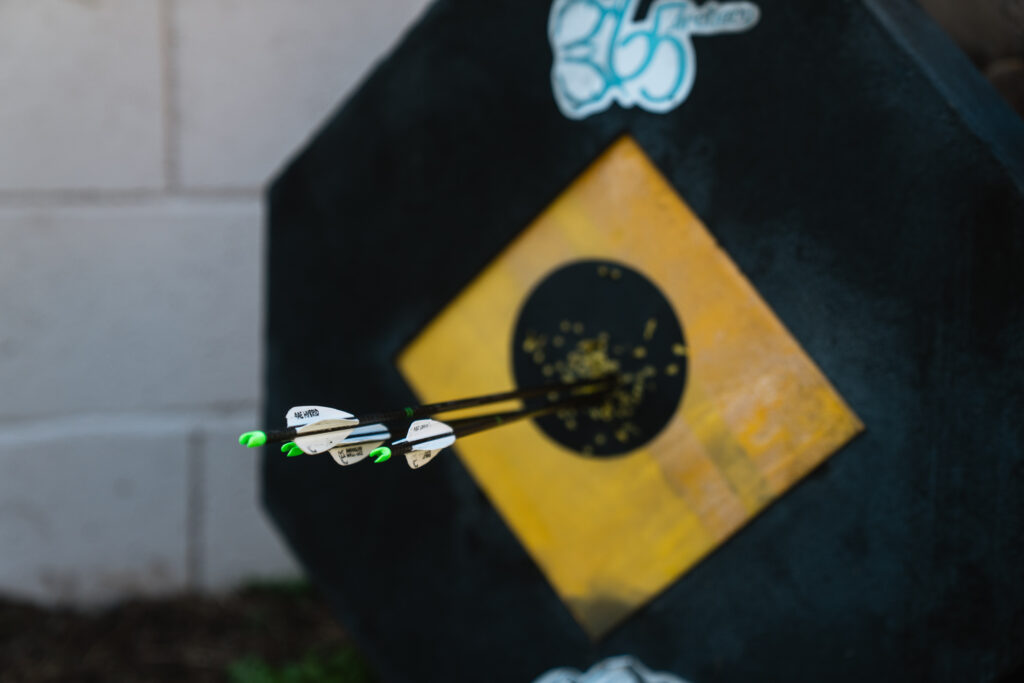 Arrows grouped in a target