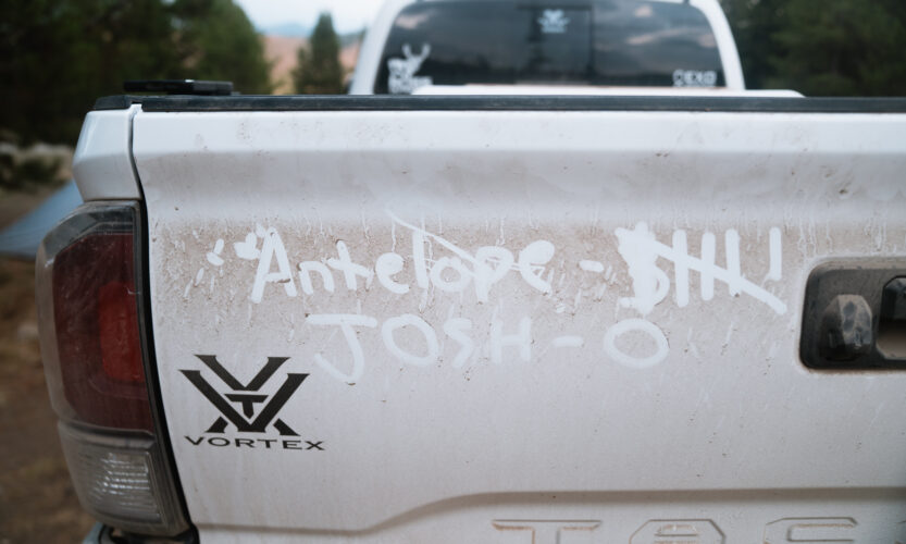 back of josh kirchner's truck in antelope camp