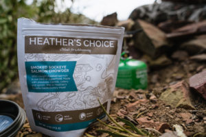 Heather's Choice Smoked Sockeye Salmon dehydrated backcountry meal