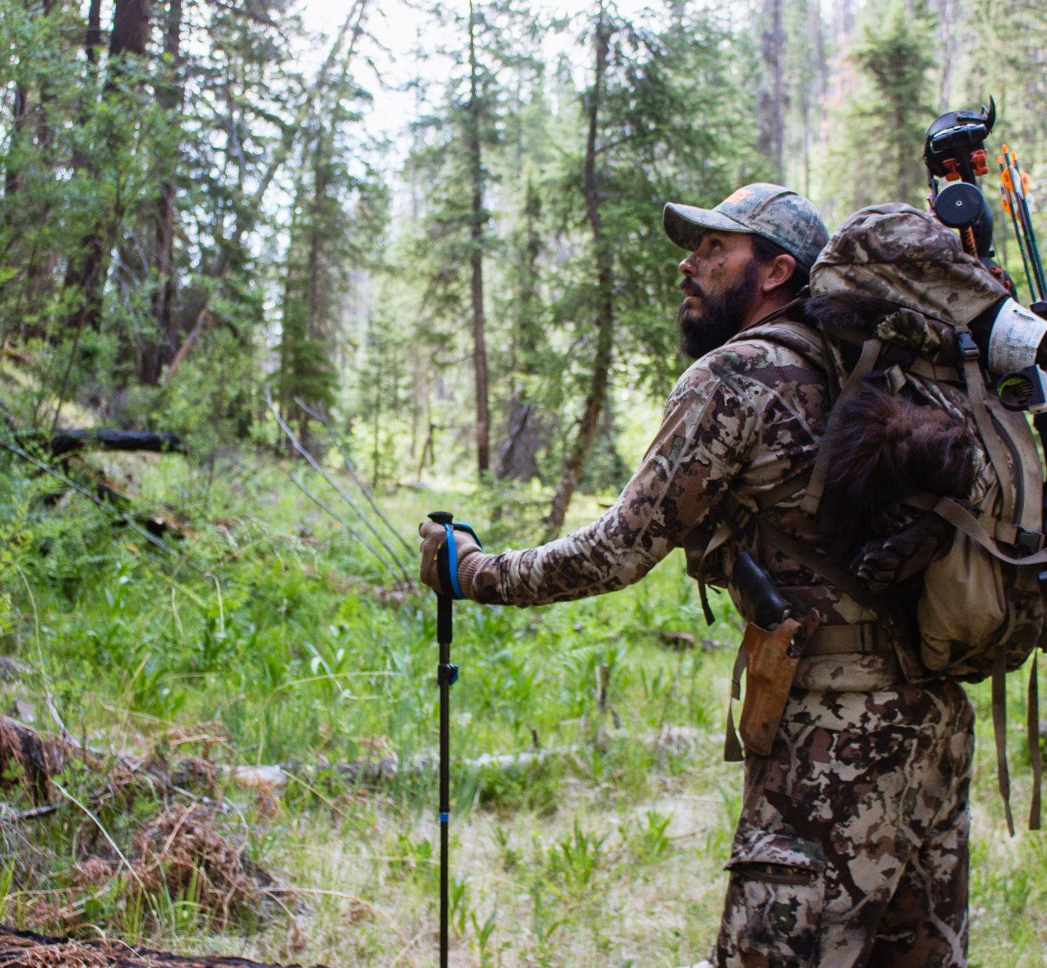 Josh of Dialed in Hunter packing out his archery spring bear in Arizona