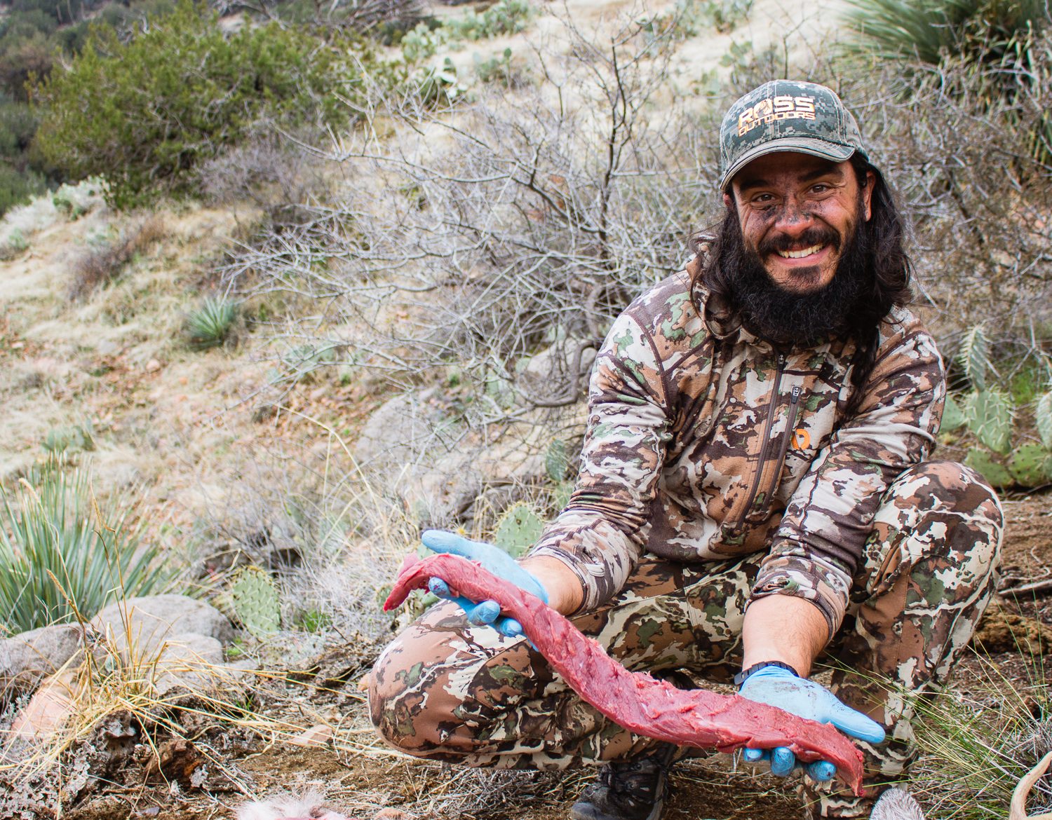 Josh from dialed in hunter with a fresh backstrap from his az archery coues deer