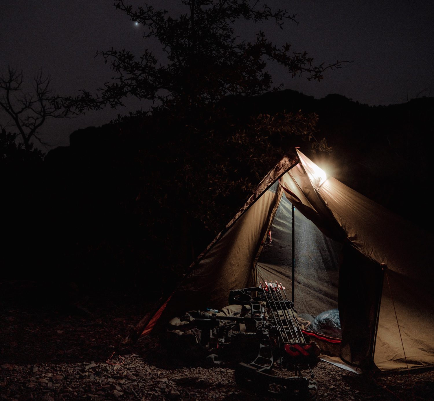 Shelter set up in the backcountry