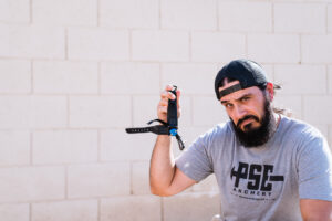 Josh Kirchner from Dialed in Hunter holding an index style release for bowhunting