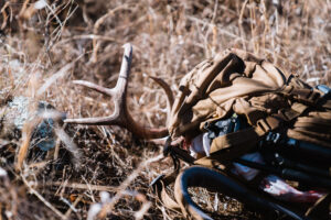 Exo Mountain Gear K4 pack with a coues deer buck loaded into it