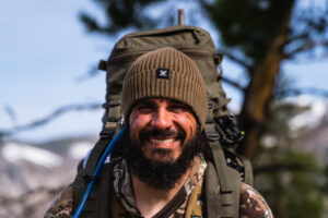 Josh Kirchner of Dialed in Hunter on a backcountry spring bear hunt