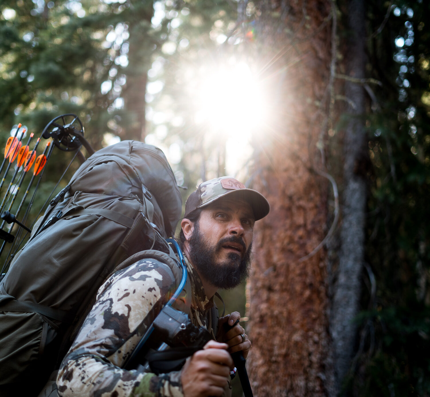 Josh Kirchner from Dialed in Hunter packing in the backcountry on an early season mule deer hunt