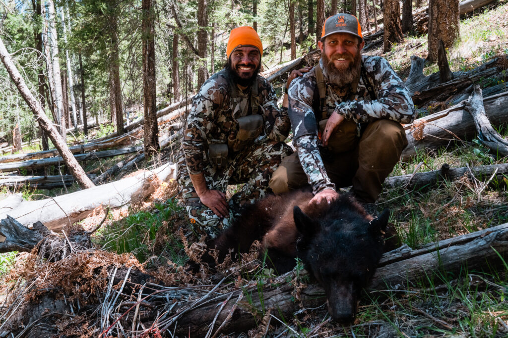 Josh Kirchner with Eric Voris on a bear hunt in Arizona