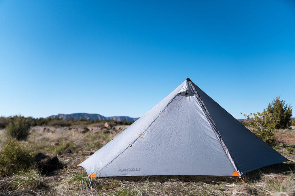The Argali Owyhee 1p tent set up in Arizona
