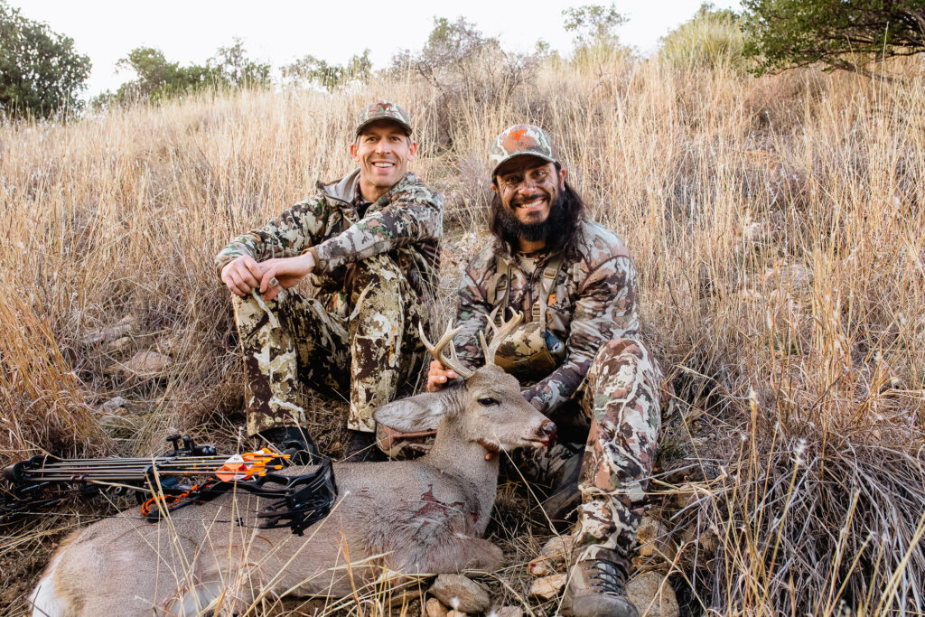Josh Kirchner and Brad Brooks on a successful spot and stalk archery coues deer hunt in Arizona
