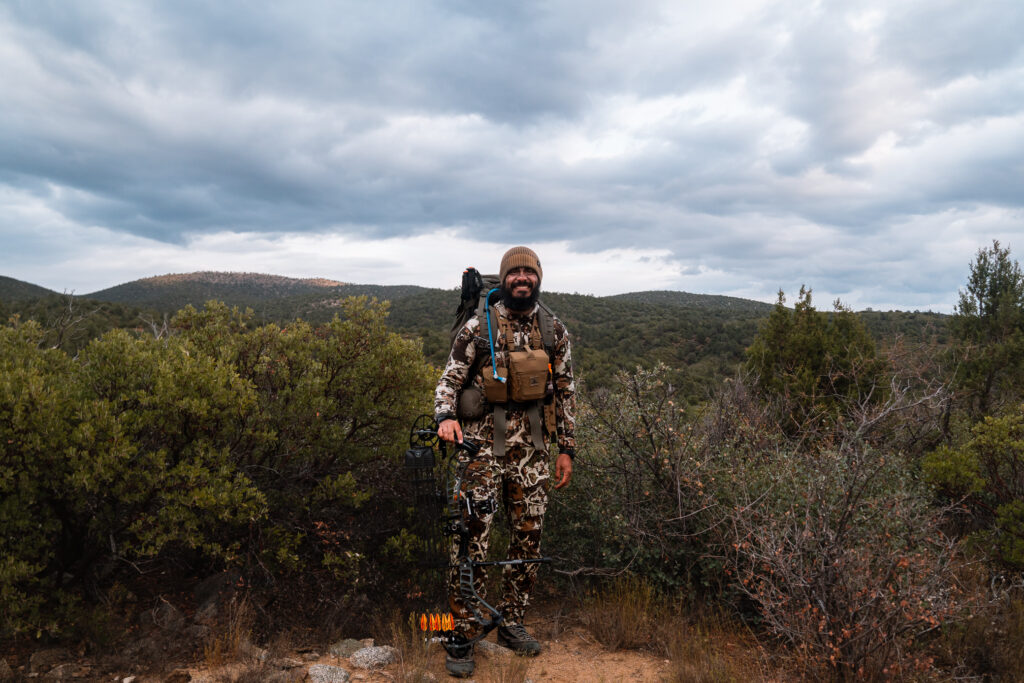 Josh Kirchner from Dialed in Hunter at the end of his archery elk hunt in Arizona