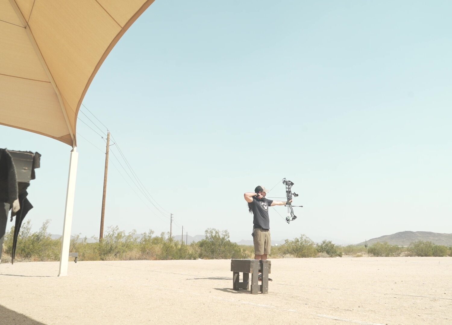 Josh Kirchner from Dialed in Hunter at the archery range in Arizona