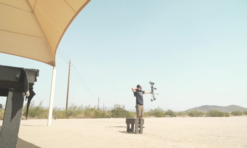 Josh Kirchner from Dialed in Hunter at the archery range in Arizona