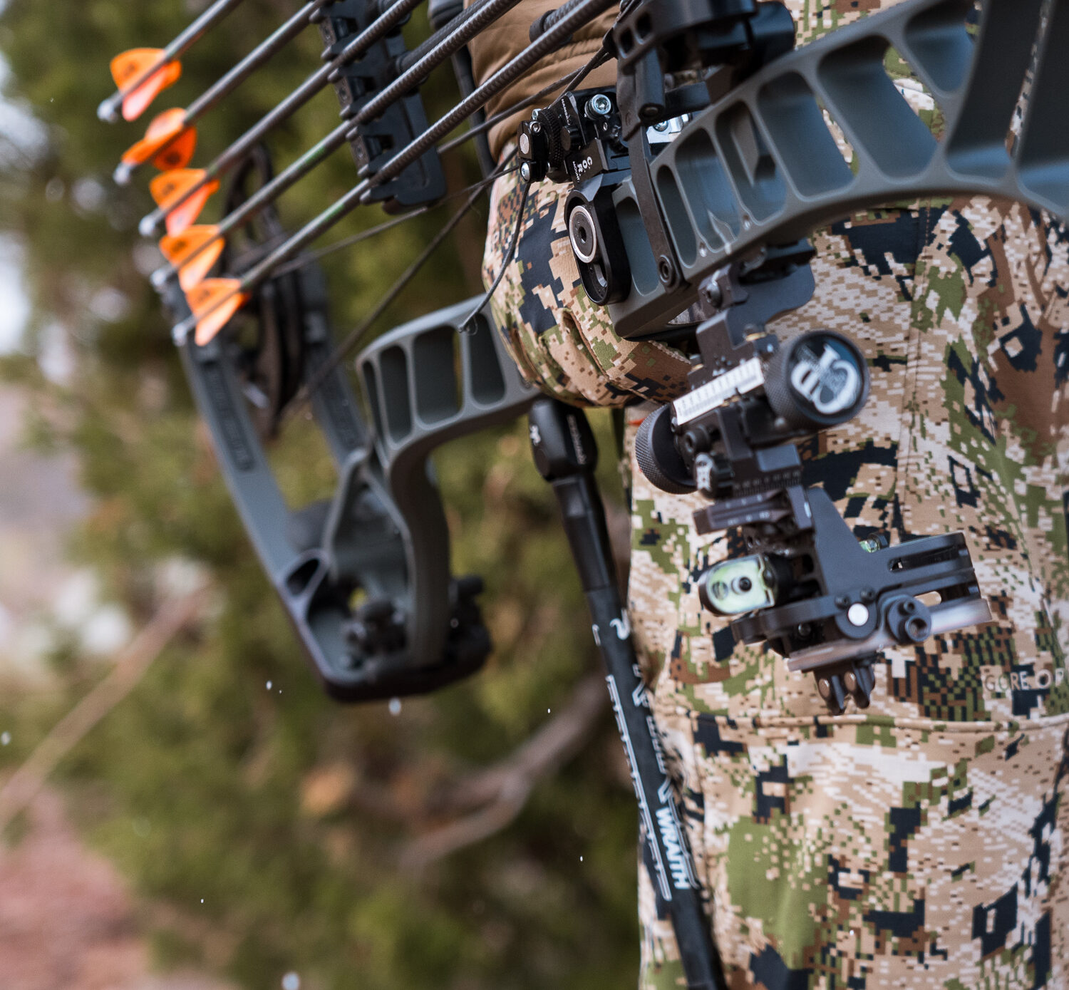 Josh Kirchner holding his bow on a coues deer hunt in Arizona