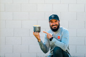 Josh Kirchner holding a Jetboil Stash Stove for backpack hunting