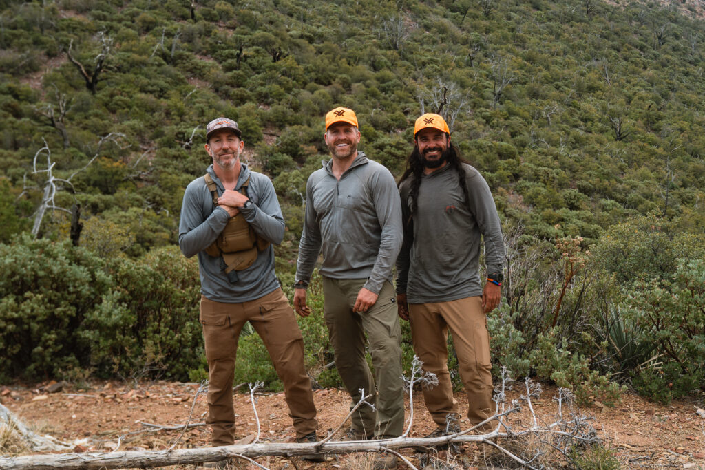 Josh Kirchner with friends Brian and Marshal on a spring bear hunt in Arizona