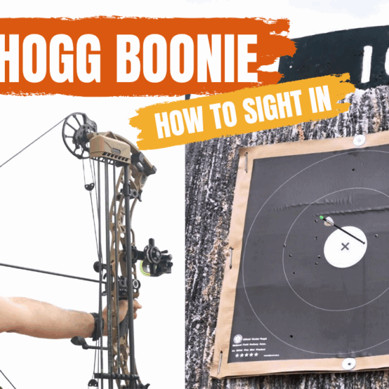 Josh Kirchner shooting his bow at 100 yards with his new spot hogg boonie bow sight