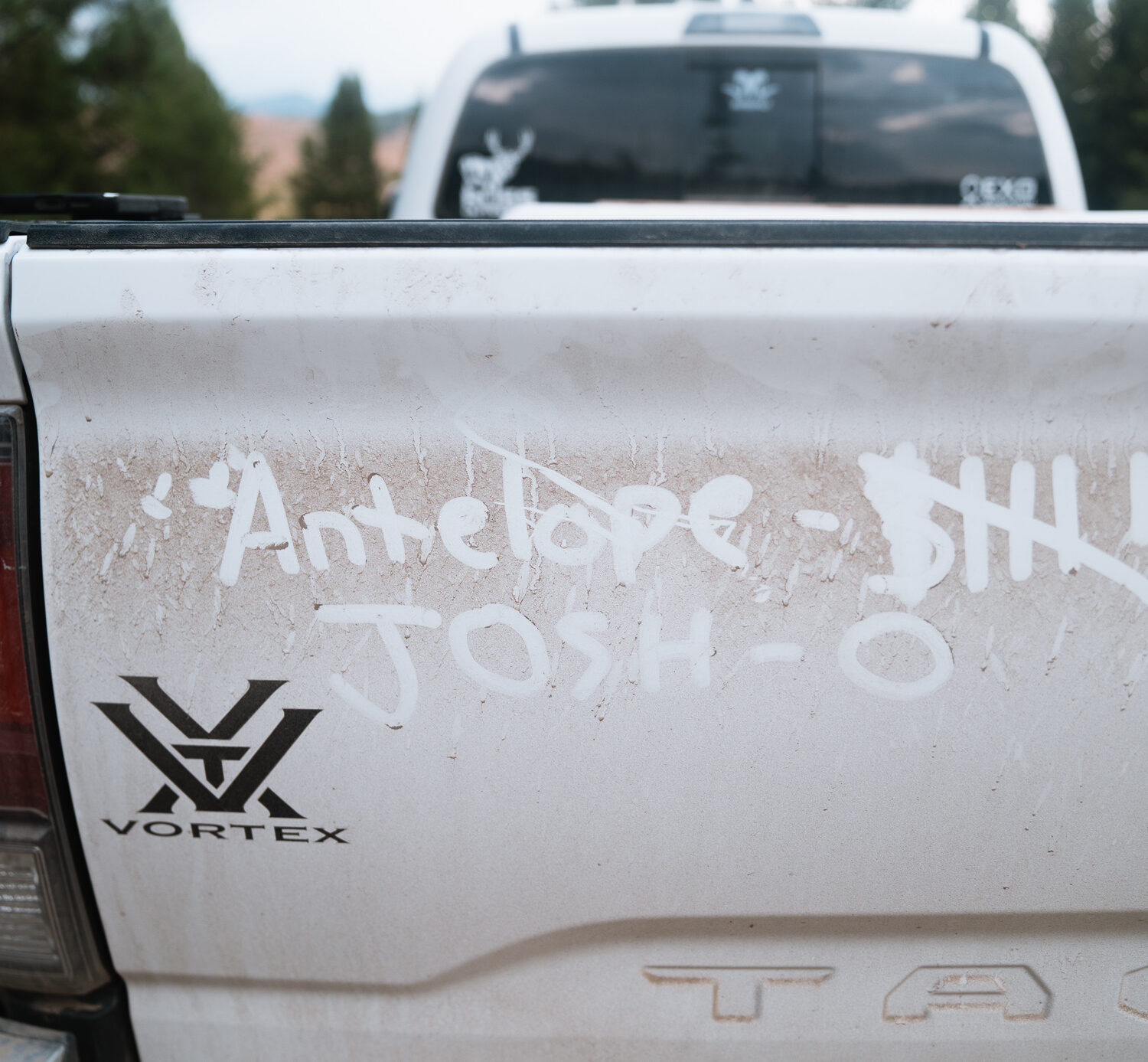 back of josh kirchner's truck in antelope camp